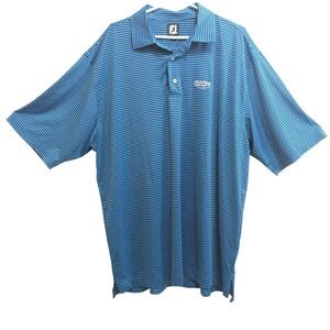 FootJoy Hilton Head National Golf Club Polo XXL Blue Striped Performance